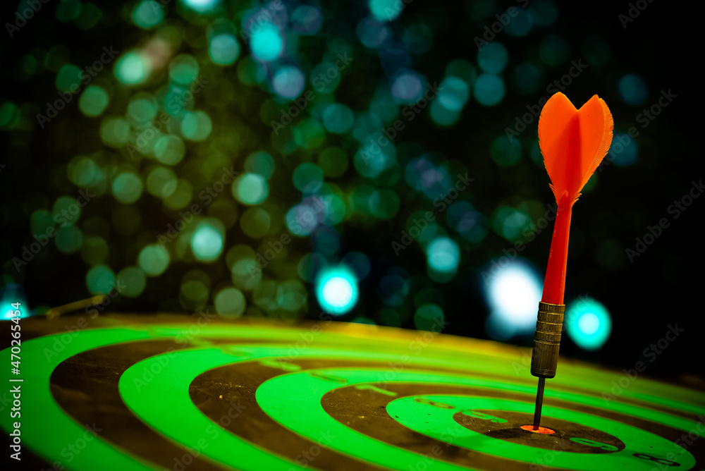 Poster bullseye is a target of business. dart is an opportunity and dartboard is the target and goal. so bo