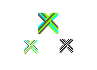 Simple and modern logo of letter X template vector and icon design