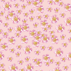 Plum flowers watercolor pattern