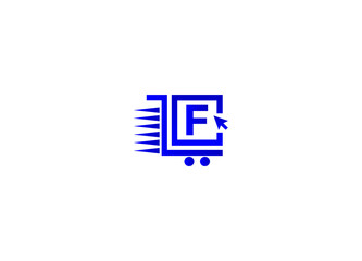 Online shopping logo. F letter logo. Online shop logo