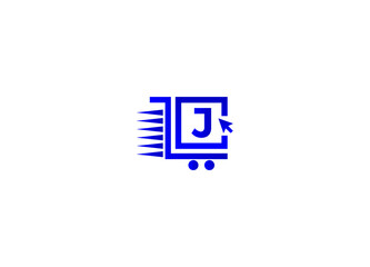 Online shopping logo. J letter logo. Online shop logo