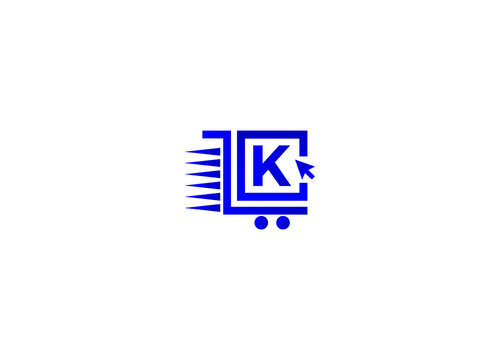 Online shopping logo. K letter logo. Online shop logo