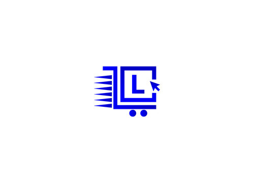Online shopping logo. L letter logo. Online shop logo