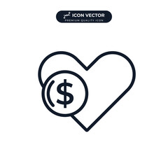 donation icon symbol template for graphic and web design collection logo vector illustration