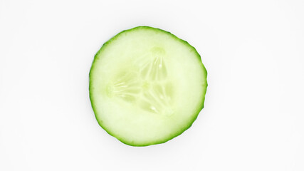 Cucumber top view on white background. Healthy food concept