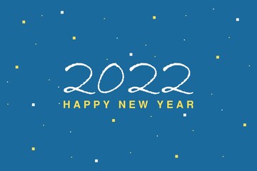 Fototapeta na wymiar 2022 Happy New Year greetings typography card design. Blue conceptual background design for new year celebrate.  