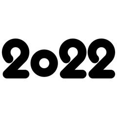 2022 text design. Cover of business diary for 2022. Brochure design template, card, banner. Vector illustration. Isolated on white background.