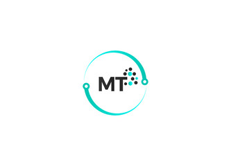 Initial based clean and minimal Logo. MT M T I letter creative technology monogram icon symbol and vector design