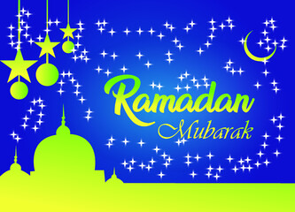 Ramadan Mubarak abstract banner or background. vector illustration