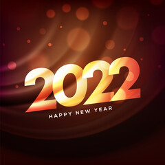 Happy New Year 2022 creative design on creative brown background, vector illustration