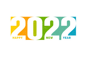 Happy New Year 2022 text typography design in colorful style, vector illustration