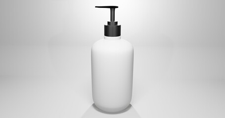 Shampoo bottle 3d rendering