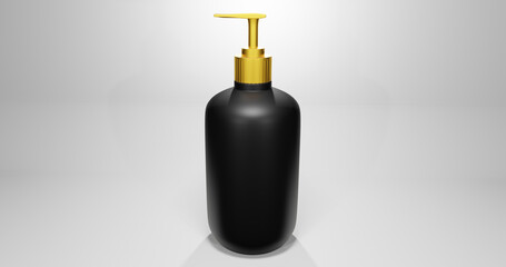 Shampoo bottle 3d rendering