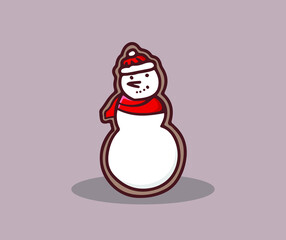 Santa's snowman biscuit hand drawing illustration