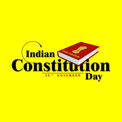 Creative Banner Design for Indian Constitution Day, 26 November. Editable Illustration of Law Book.