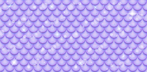 Holographic background with mermaid scales, magic stars and bubbles. A pattern with a mermaid's tail on a gradient. Marine underwater pattern. Vector