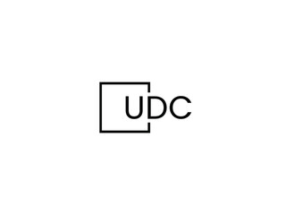 UDC letter initial logo design vector illustration