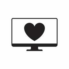 computer and heard. simple icon