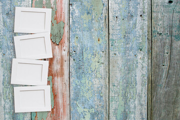 photo frame mockup, wood background