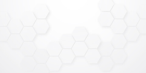 hexagon concept design abstract technology background vector EPS, Abstract white hexagon concept background, soft white background.	
