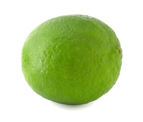Green lime isolated on white background.