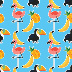 cute colorful tropical stuffs seamless