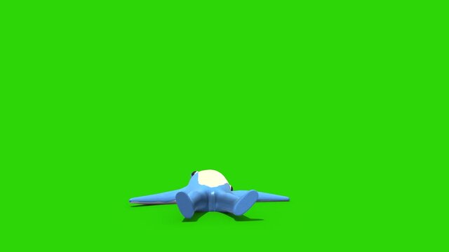 Mr Shark Baby Shark Green Screen Die Front Kids 3D Rendering Animation