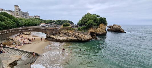 Biarritz beach on a hot summer day, France