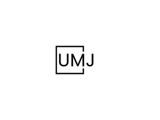 UMJ letter initial logo design vector illustration