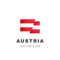 Austria flag. Vector illustration isolated on white background.