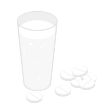 glass of water and medicine pill