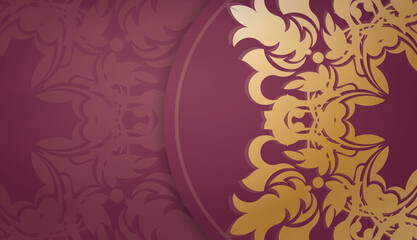 Burgundy background with vintage gold pattern and place under your text