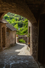 Fototapeta na wymiar Stone houses of the medieval village of Mura, Barcelona (Spain)