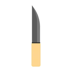 Foto auf Leinwand knife with wooden handle flat vector icon. Cute kitchen knife design. Kitchenware minimalist symbool. © Graito