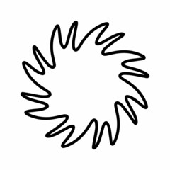 Fototapeta premium Vector doodle circular mandala curls pattern frame for Mehndi, tattoo, decoration. Decorative ornament in ethnic oriental style. Adult and kids coloring book page. Isolated on white background icon.