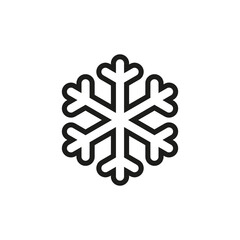 Snowflake icon. Simple linear vector illustration on a white background