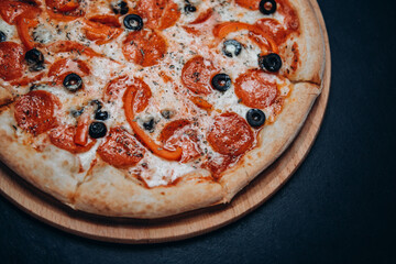 pizza pepperoni cheese food  fast food italian