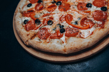 pizza pepperoni cheese food  fast food italian