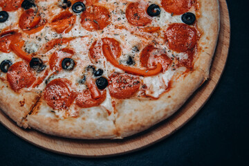 pizza pepperoni cheese food  fast food italian