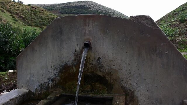 Mountain Natural Water Hole Running in Oued Zitoun Tunisia