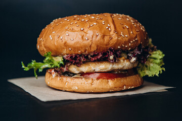 burger meat cheese fast food chicken