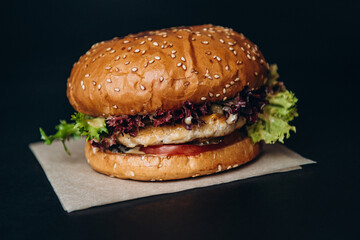burger meat cheese fast food chicken
