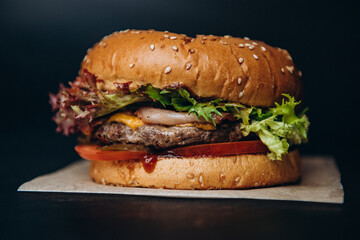 burger meat cheese fast food 