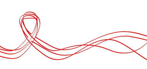 Red ribbon week is an alcohol, tobacco, and other drug and violence prevention awareness campaign observed annually in October in the United States. Vector icon or pictogram. Concept symbol