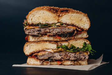 burger meat cheese fast food 