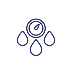 Obraz premium Hygrometer icon, humidity control line vector