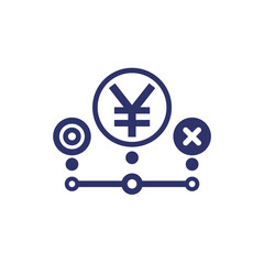 money management icon with yuan symbol