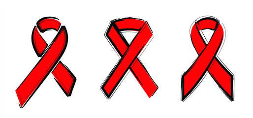 Red ribbon week is an alcohol, tobacco, and other drug and violence prevention awareness campaign observed annually in October in the United States. Vector icon or pictogram. Concept symbol