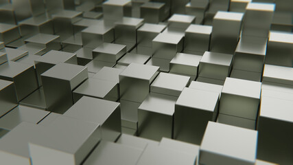Cubic monochrome background. 3d render illustration