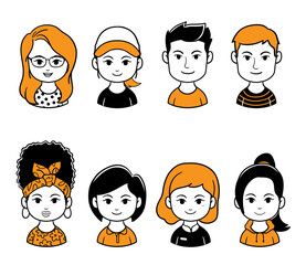 illustration vector graphic of avatar young people